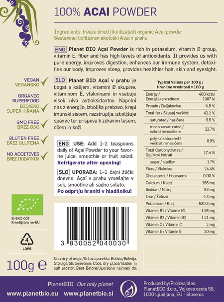 ekolo&scaron;ki acai v prahu, PlanetBIO